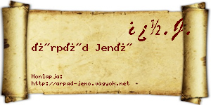 Árpád Jenő névjegykártya