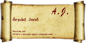 Árpád Jenő névjegykártya